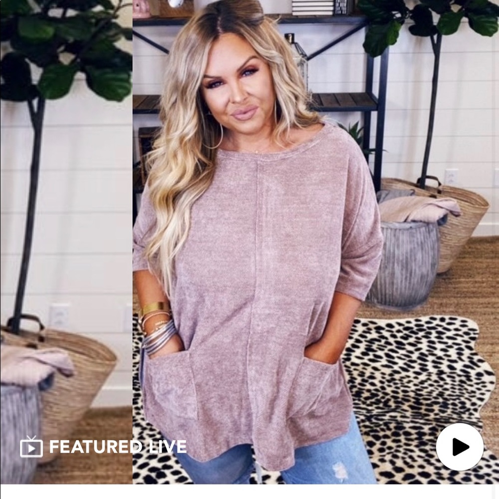 Chenille short sleeve tunic